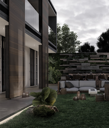 Render 3d giardino