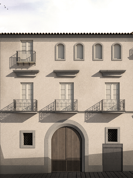 facciata di un palazzo antico ad Aversa