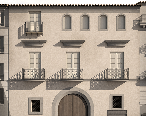 facciata di un palazzo antico ad Aversa