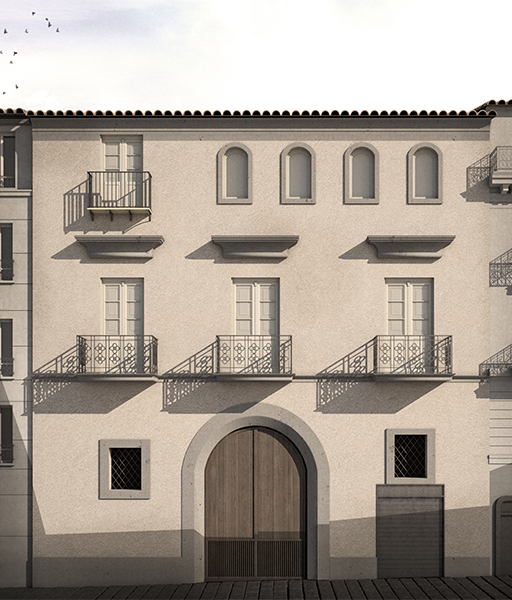 facciata di un palazzo antico ad Aversa